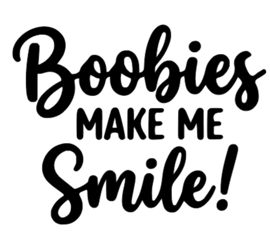 Boobies Make Me Smile Car Decal