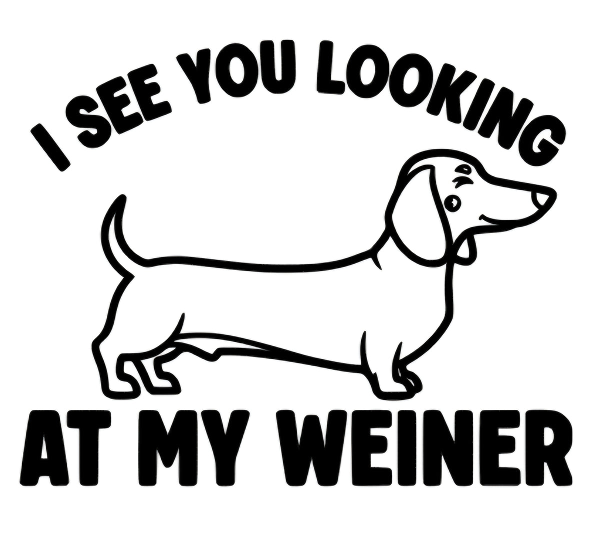 Looking At My Weiner Car Decal