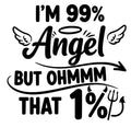 99% Angel Car Decal