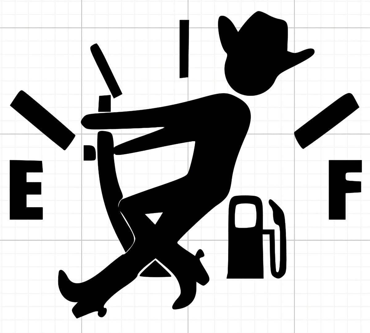 Cowboy Gas Guy Car Decal